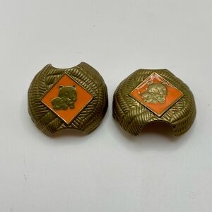 Cub Scouts America Tiger Cub Neckerchief Slide Brass Orange Enamel